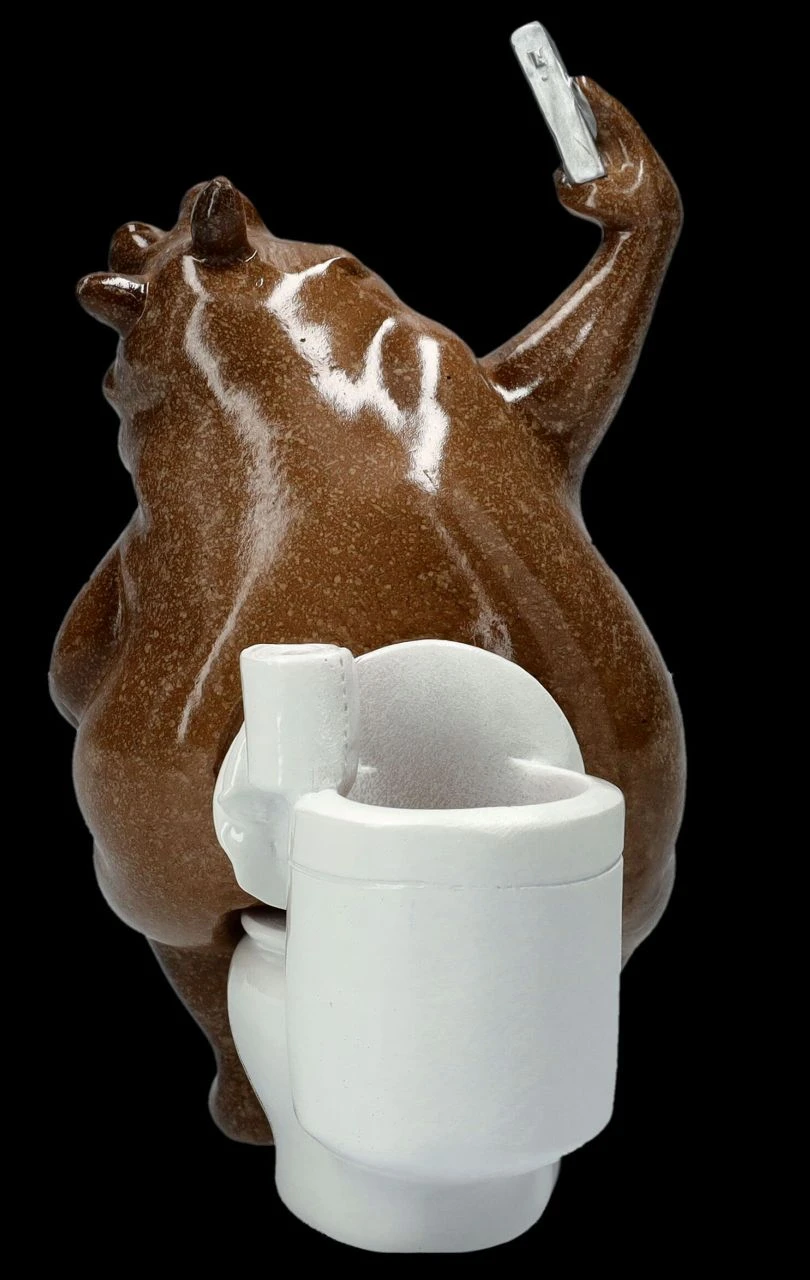 Lustige Nilpferd Figur - Selfie Am Klo 7 Lustige Nilpferd Figur - Selfie Am Klo – Bild 5