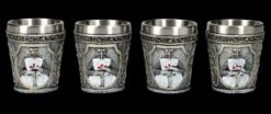 Schnapsbecher 4er Set - Kreuzritter Weiß