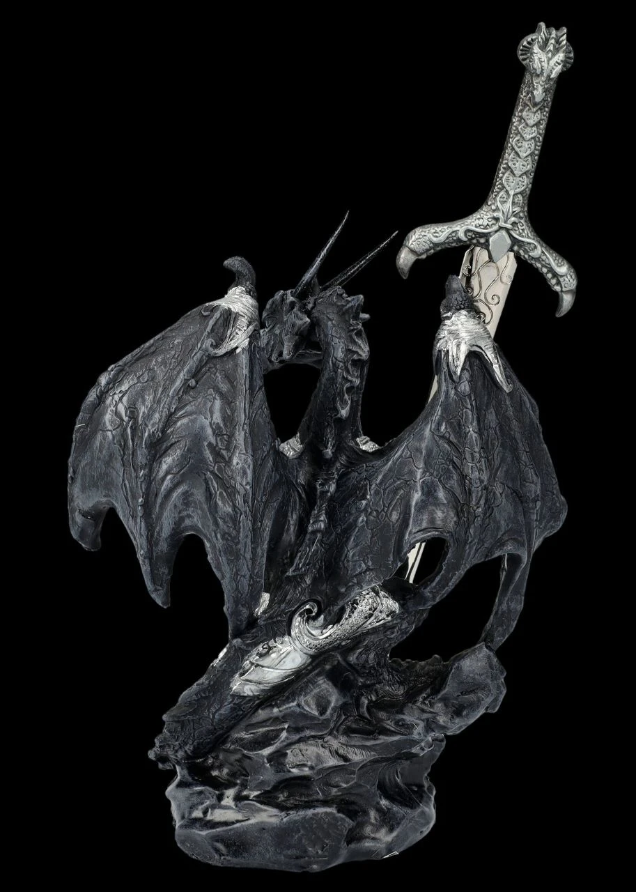 Brieföffner - Schwarzer Drache In Rüstung 8 Brieföffner - Schwarzer Drache In Rüstung – Bild 6