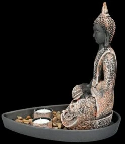 Buddha Figur - Deko Set Mit 2 Teelichthaltern -Figurenmodell Geschäft FS26337 Buddha Figur Set mit 2 Teelichthaltern 4 1280x1280