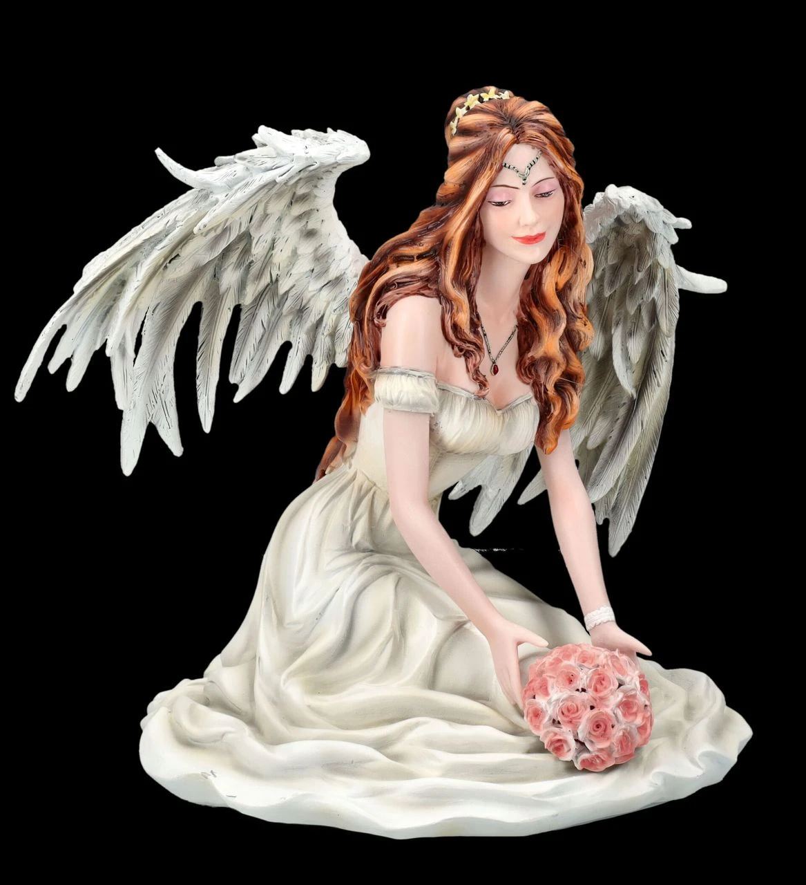 Engelfigur - Schutzengel Calien Mit Rosen 3 Engelfigur - Schutzengel Calien Mit Rosen