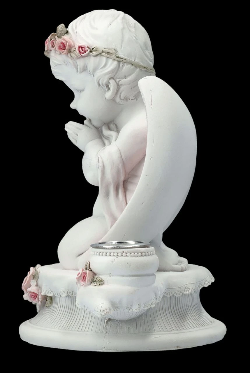Kerzenhalter Engel - Putte Mit Rosa Rosen 8 Kerzenhalter Engel - Putte Mit Rosa Rosen – Bild 6