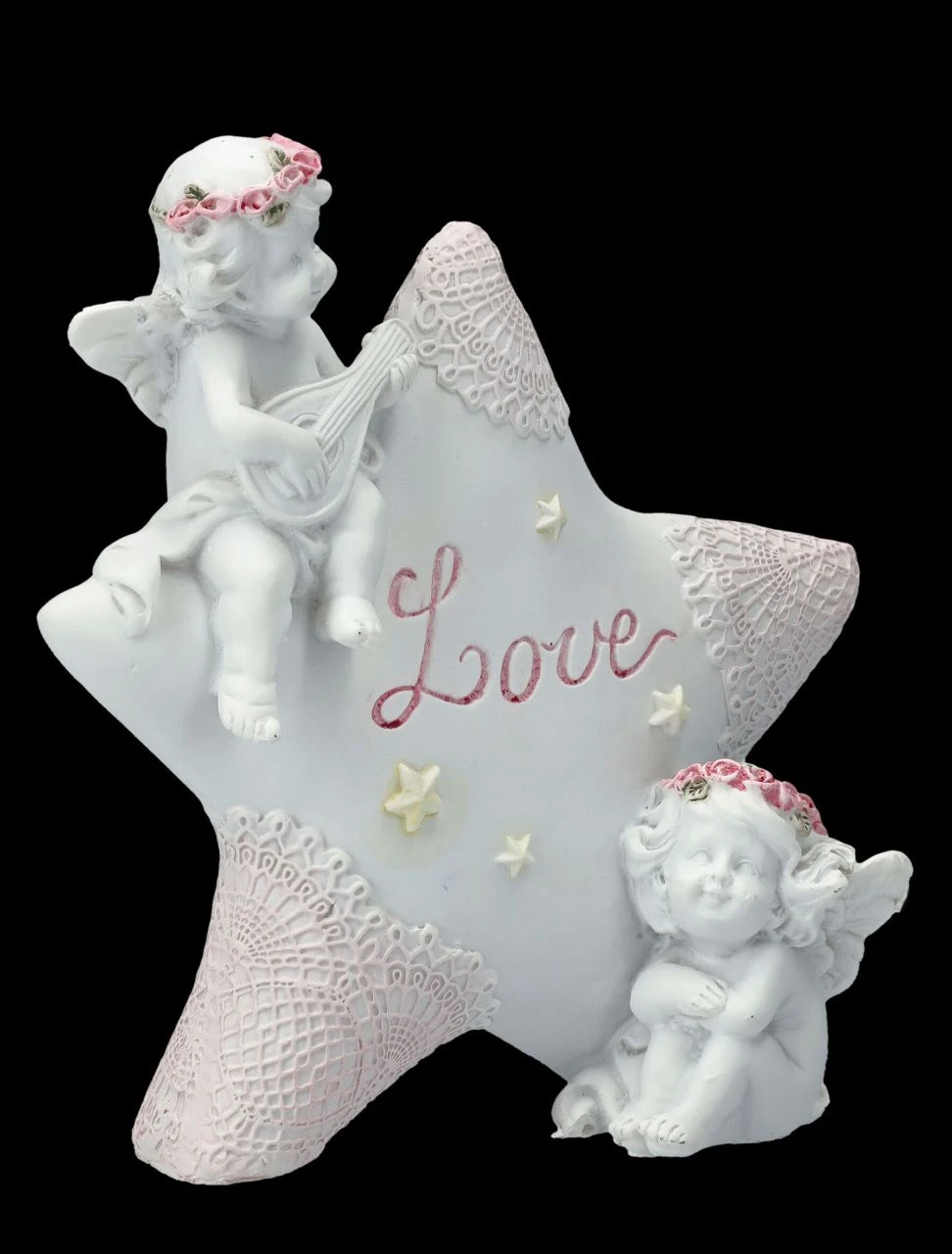 Engel Figur - Putten Mit Stern "Love" 4 Engel Figur - Putten Mit Stern "Love" – Bild 2