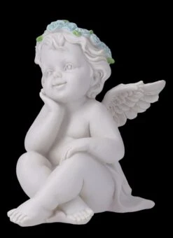 Engel Figur - Putte Mit Blauen Rosen -Figurenmodell Geschäft FS26638 Engel Figur Putte mit blauen Rosen 2 1280x1280