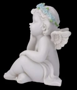 Engel Figur - Putte Mit Blauen Rosen -Figurenmodell Geschäft FS26638 Engel Figur Putte mit blauen Rosen 4 1280x1280