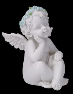 Engel Figur - Putte Mit Blauen Rosen -Figurenmodell Geschäft FS26638 Engel Figur Putte mit blauen Rosen 9 1280x1280