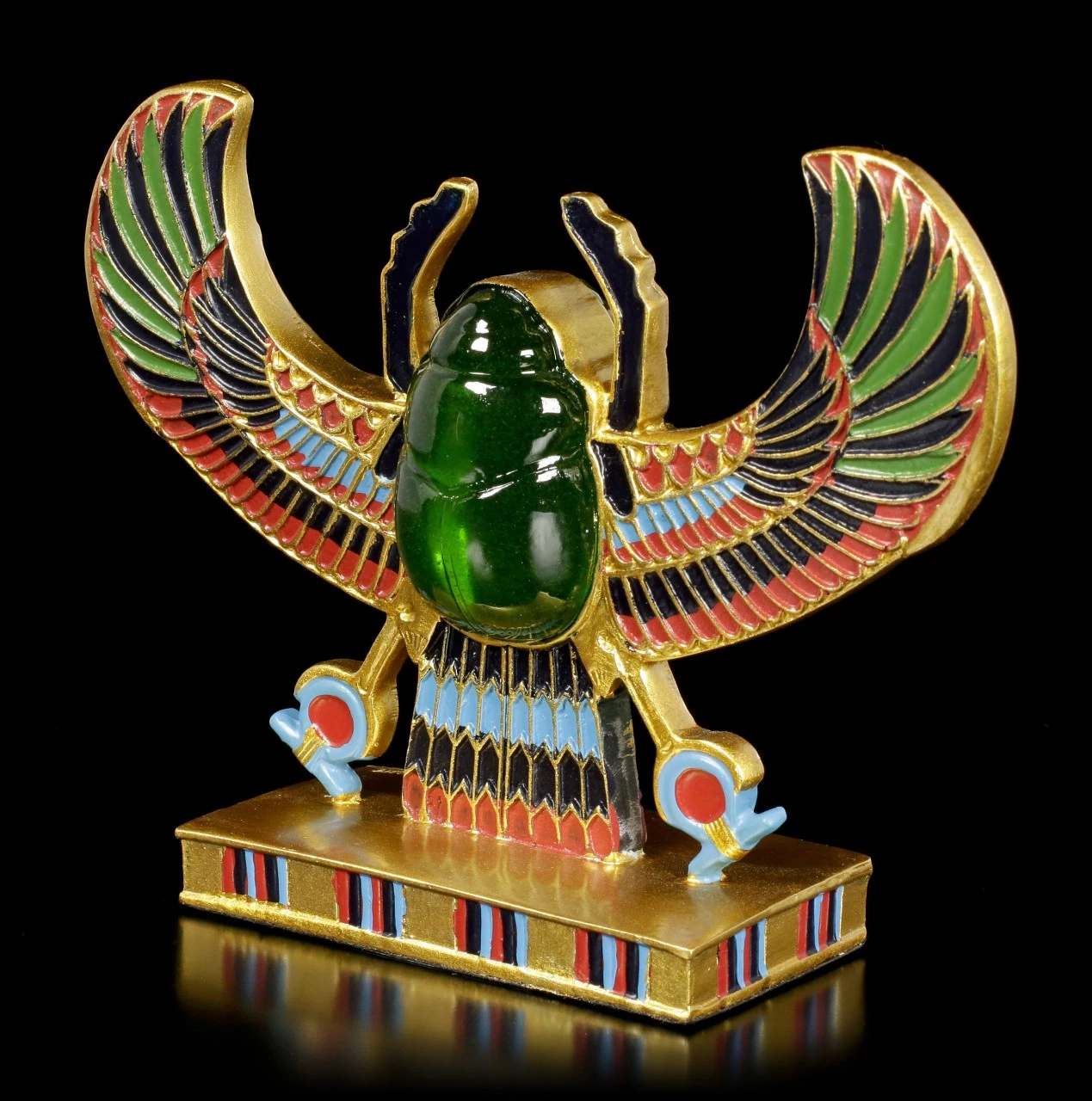 Geflügelter Skarabäus Mit Grünem Stein 5 Geflügelter Skarabäus Mit Grünem Stein – Bild 3