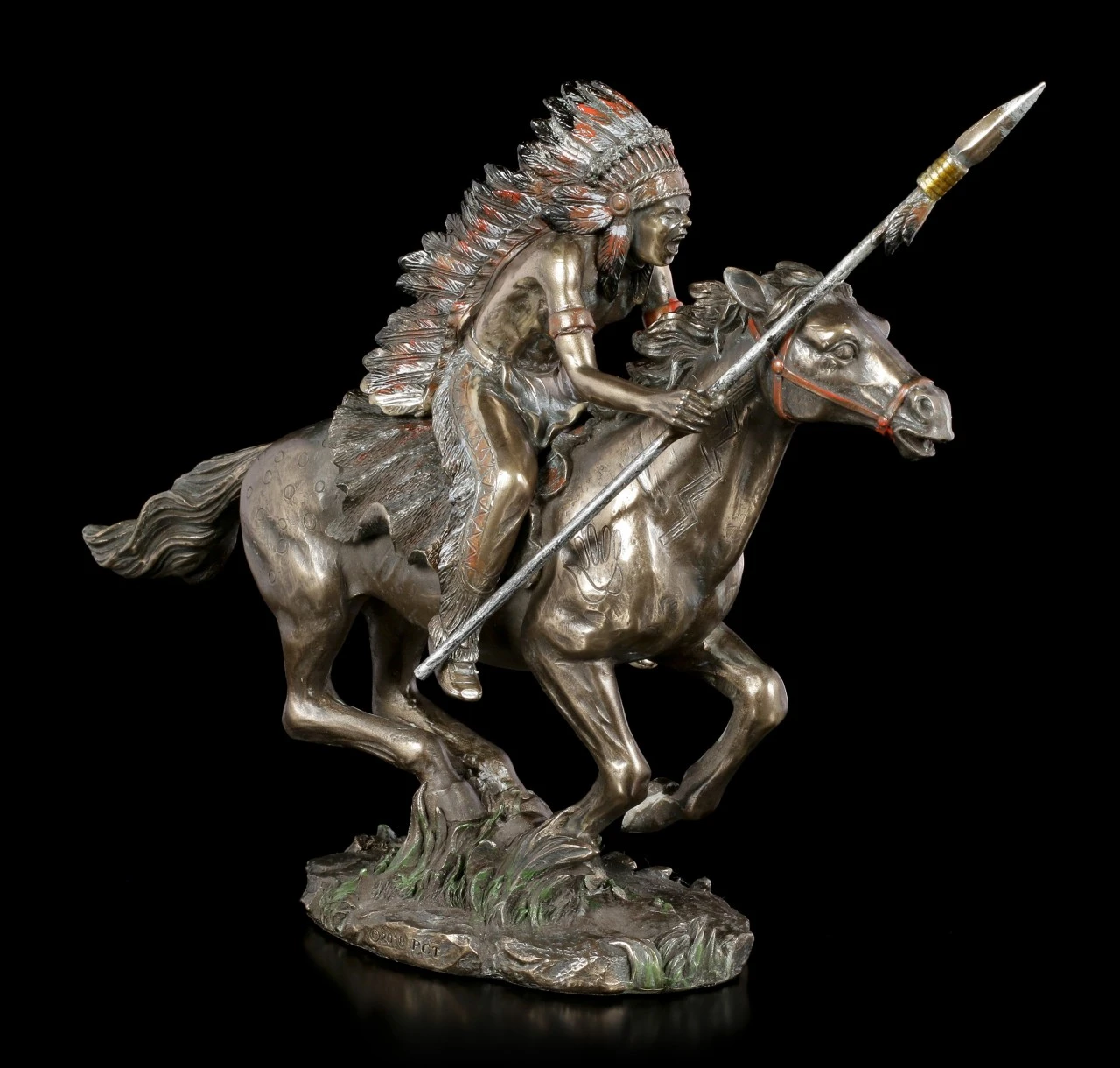 Indianer Figur - Krieger Auf Pferd Mit Speer 3 Indianer Figur - Krieger Auf Pferd Mit Speer