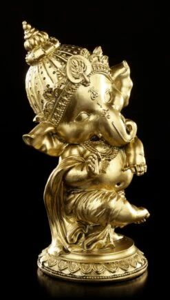 Ganesha Figur Tanzend - Goldfarben -Figurenmodell Geschäft Indische Goetter Figur Ganesha Tanzend 1280x1280