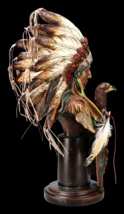 Indianer Figur - Große Häuptling Büste Mit Adler Zepter -Figurenmodell Geschäft KS4572 Indianer Figur Grosse Haeuptling Bueste mit Adler Zepter 7 1280x1280