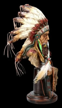 Indianer Figur - Große Häuptling Büste Mit Adler Zepter -Figurenmodell Geschäft KS4572 Indianer Figur Grosse Haeuptling Bueste mit Adler Zepter 8 1280x1280