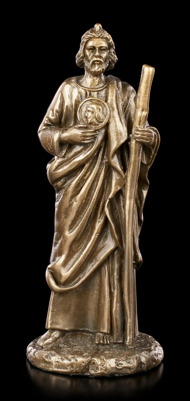 Kleine Heiliger Judas Thaddäus Figur - Bronziert 4 Kleine Heiliger Judas Thaddäus Figur - Bronziert – Bild 2