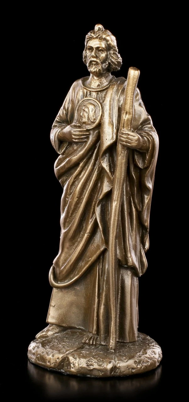 Kleine Heiliger Judas Thaddäus Figur - Bronziert 5 Kleine Heiliger Judas Thaddäus Figur - Bronziert – Bild 3
