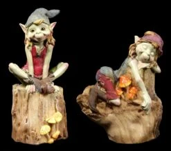 Pixie Figuren - Sitzen Auf Dem Baumstamm - 2er Set -Figurenmodell Geschäft Pixie Figuren Baumstamm 1 1280x1280