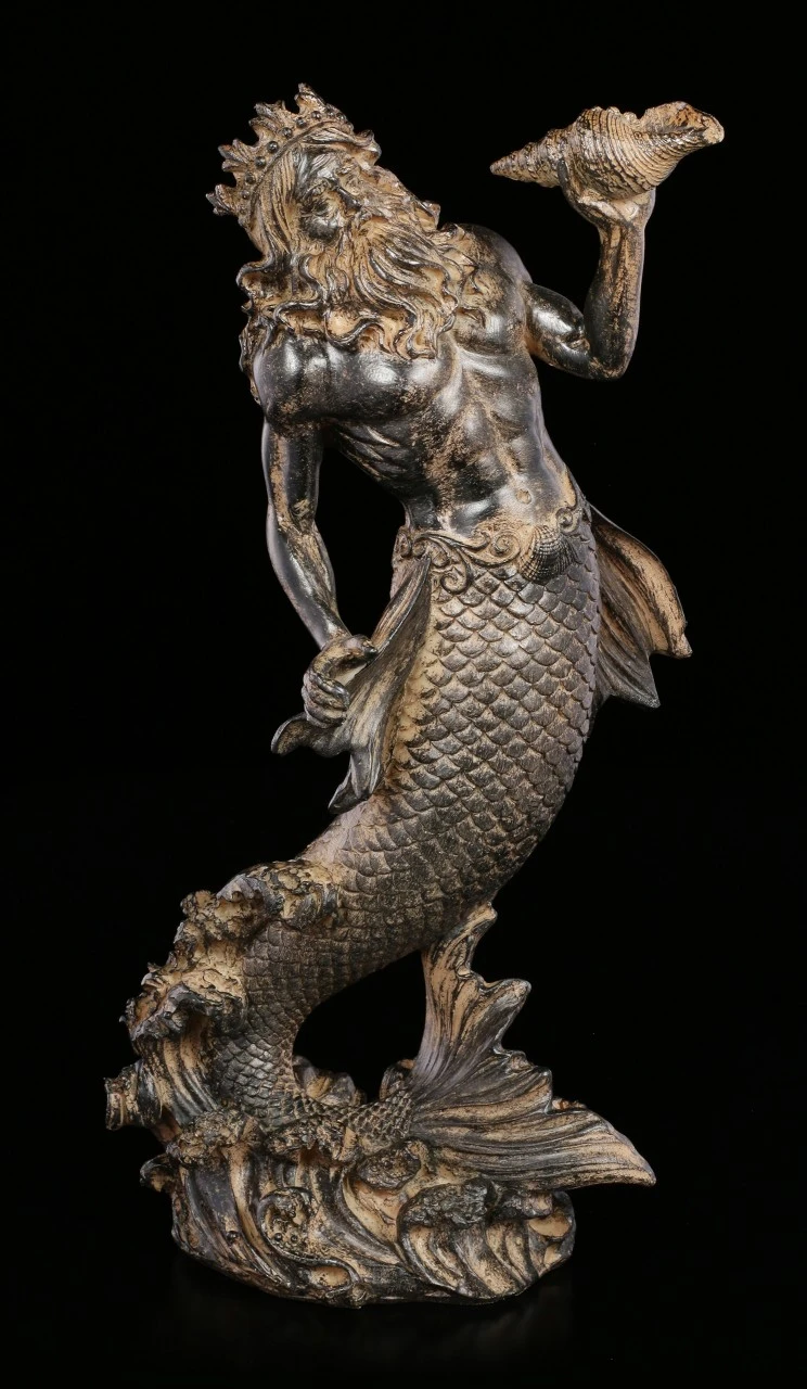 Poseidon Figur Mit Muschel 3 Poseidon Figur Mit Muschel