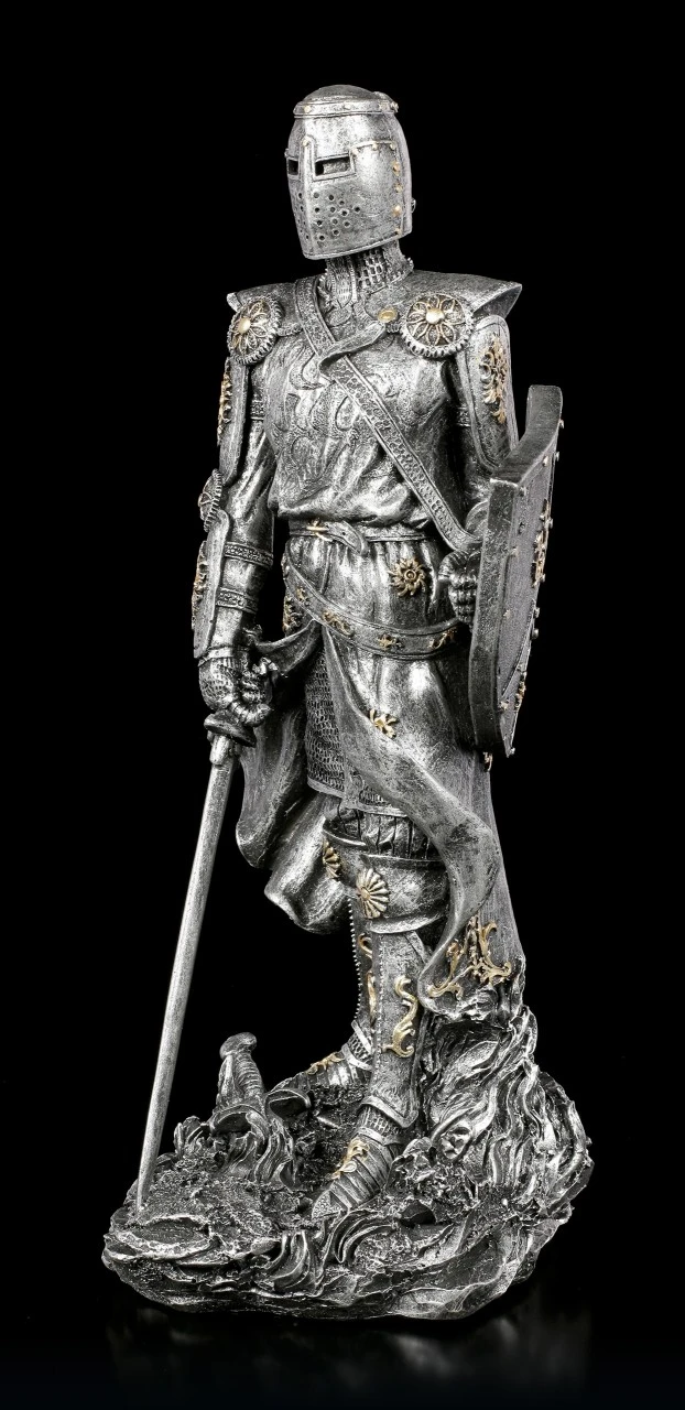 Ritter Figur Mit Schild Und Schwert - Silberfarben 5 Ritter Figur Mit Schild Und Schwert - Silberfarben – Bild 3