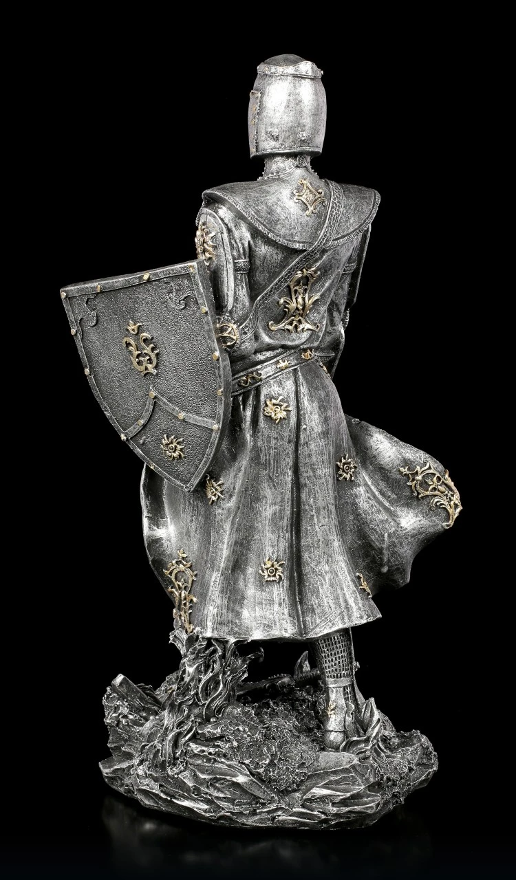 Ritter Figur Mit Schild Und Schwert - Silberfarben 6 Ritter Figur Mit Schild Und Schwert - Silberfarben – Bild 4
