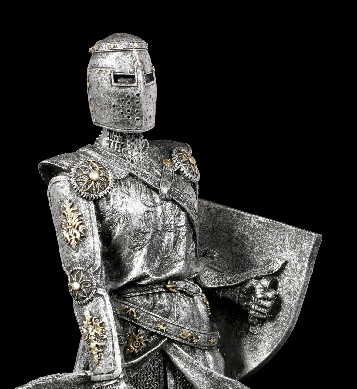 Ritter Figur Mit Schild Und Schwert - Silberfarben 8 Ritter Figur Mit Schild Und Schwert - Silberfarben – Bild 6