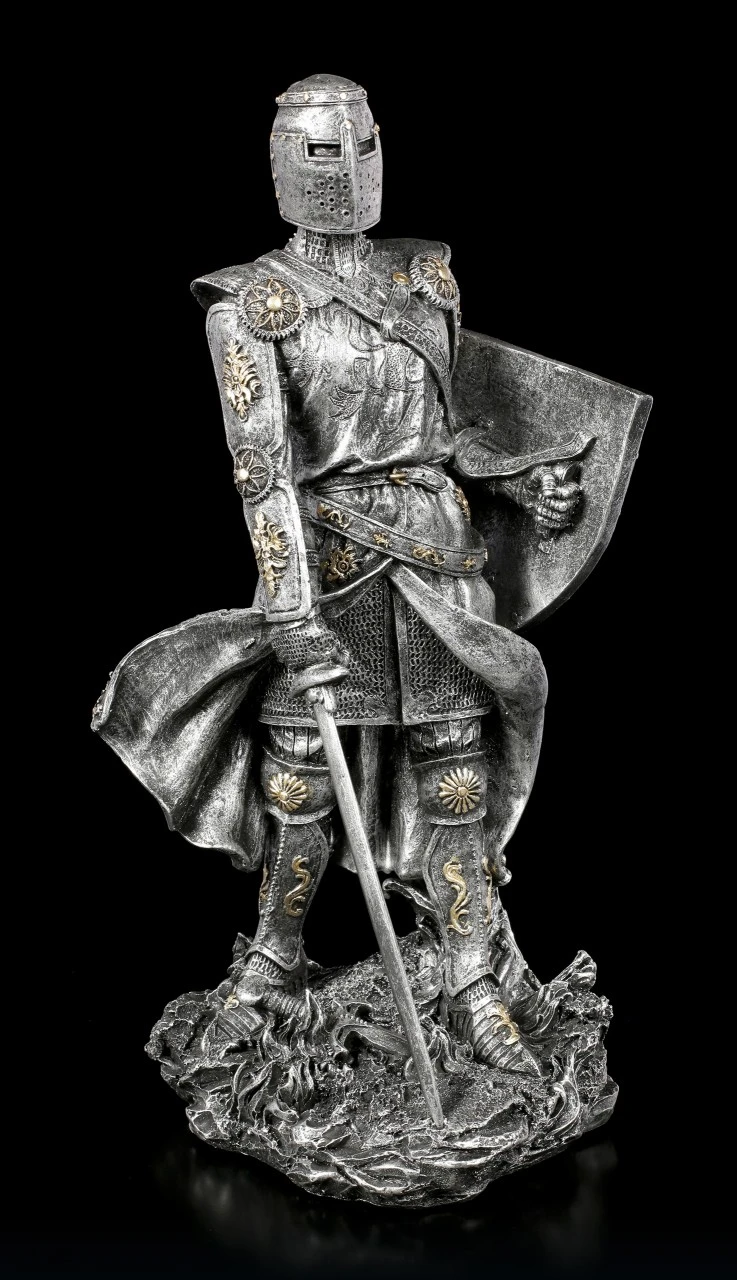 Ritter Figur Mit Schild Und Schwert - Silberfarben 3 Ritter Figur Mit Schild Und Schwert - Silberfarben