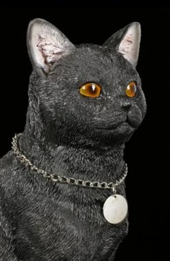 Katzen Figur Mit Metall Anhänger - Schwarz -Figurenmodell Geschäft Sitzende Kazen Figur Mit Metall Anhaenger Schwarz 55D2Mi3aESei4D 1280x1280