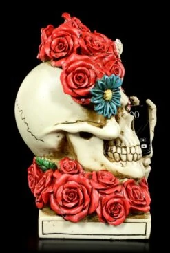 Skelett Totenkopf - Blumenkopf Mit Telefon -Figurenmodell Geschäft Skelett Blumenkopf Mit Telefon 4 1280x1280