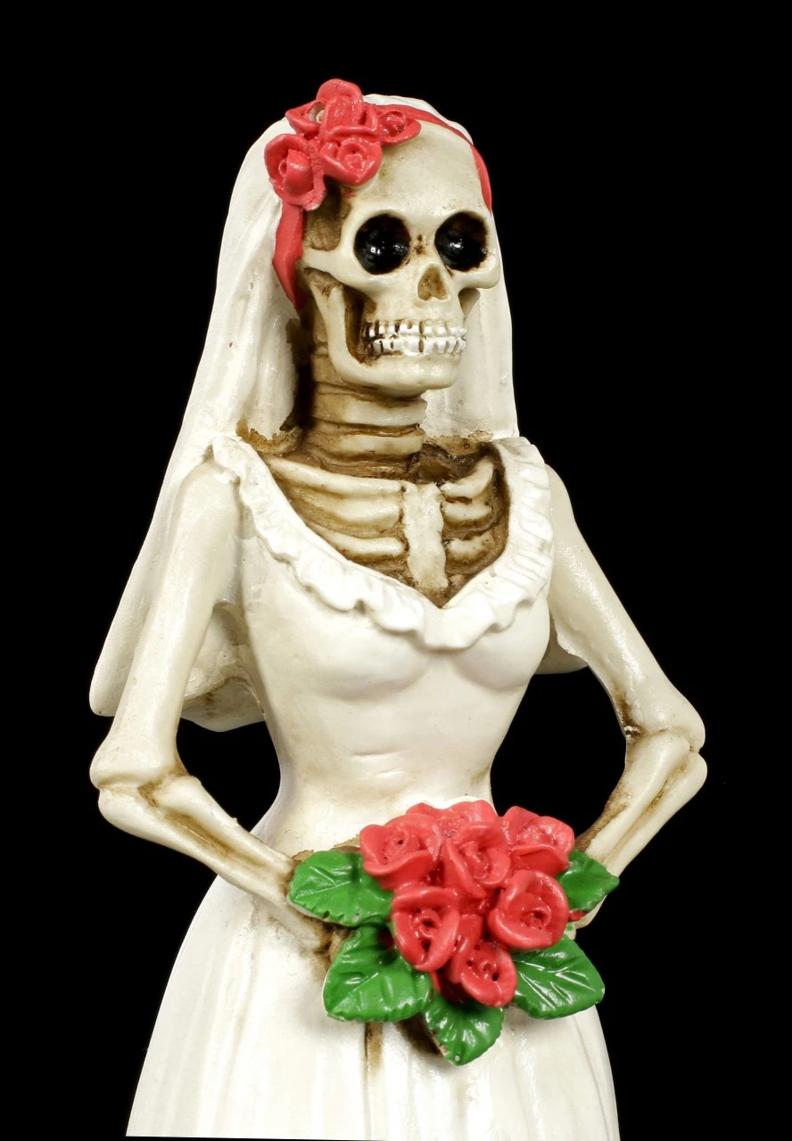 Skelett Figur - Braut Mit Roten Rosen 8 Skelett Figur - Braut Mit Roten Rosen – Bild 6