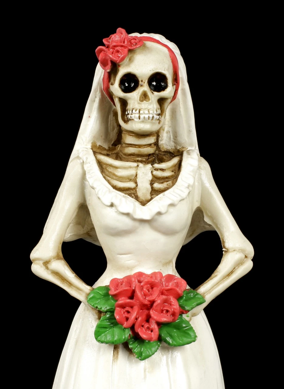Skelett Figur - Braut Mit Roten Rosen 9 Skelett Figur - Braut Mit Roten Rosen – Bild 7