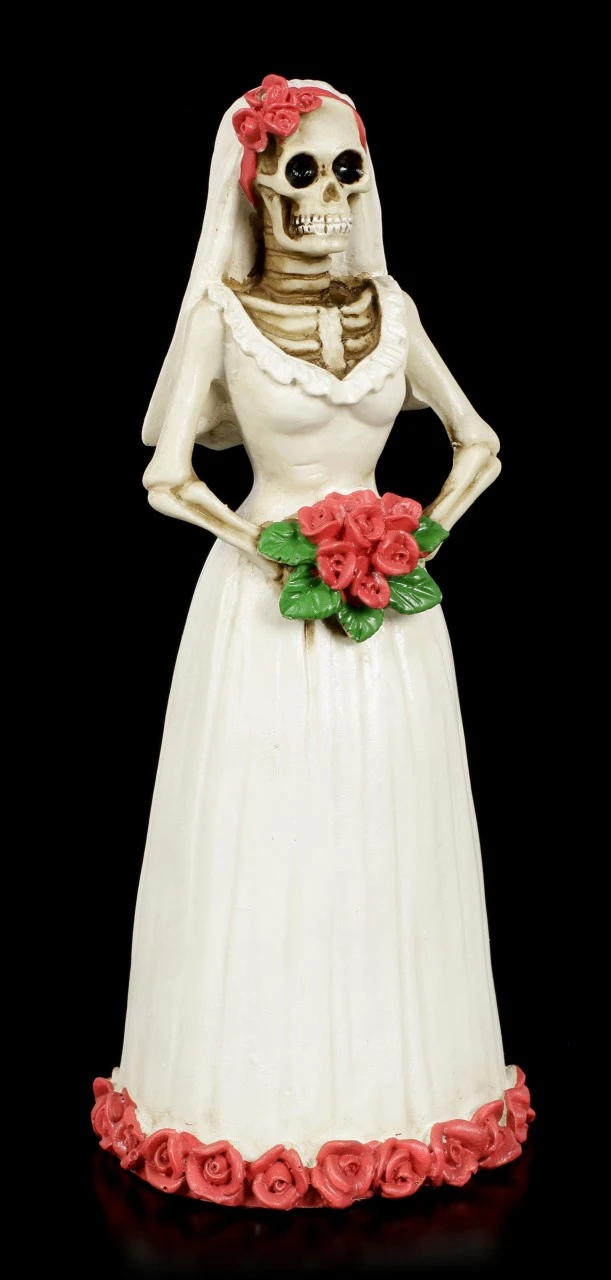 Skelett Figur - Braut Mit Roten Rosen 4 Skelett Figur - Braut Mit Roten Rosen – Bild 2