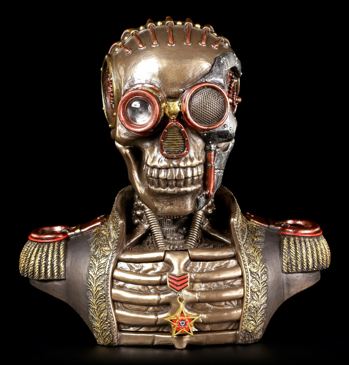 Steampunk Skelett Büste Mit Schatullen - Der Konteradmiral 4 Steampunk Skelett Büste Mit Schatullen - Der Konteradmiral – Bild 2