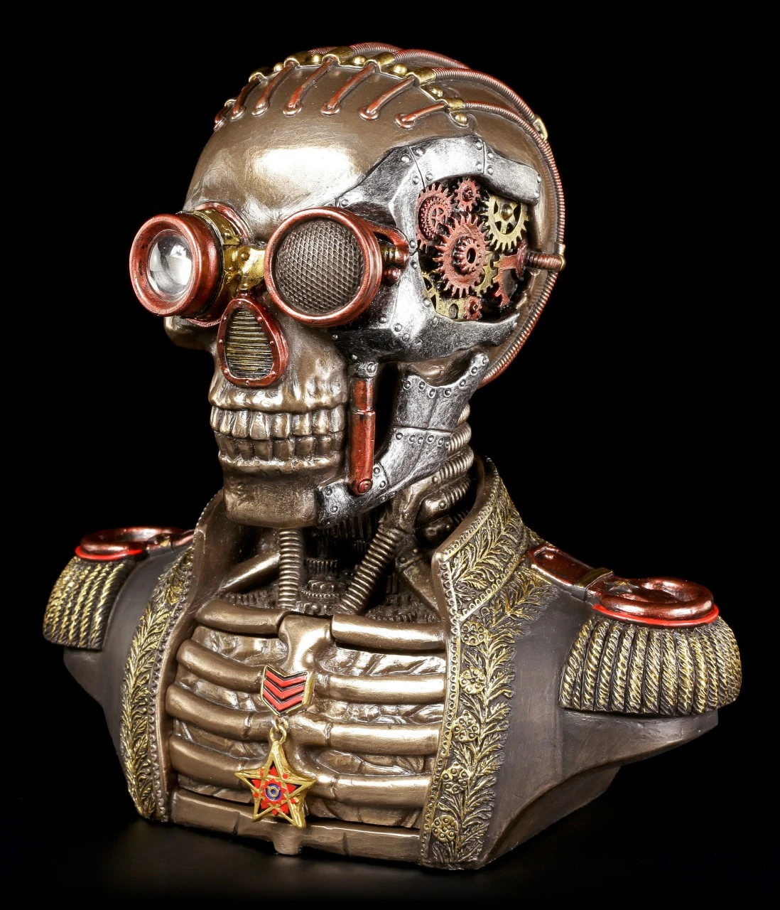 Steampunk Skelett Büste Mit Schatullen - Der Konteradmiral 5 Steampunk Skelett Büste Mit Schatullen - Der Konteradmiral – Bild 3