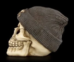 Totenkopf Mit Beanie - Grau -Figurenmodell Geschäft Totenkopf Beanie Grau 3 1280x1280