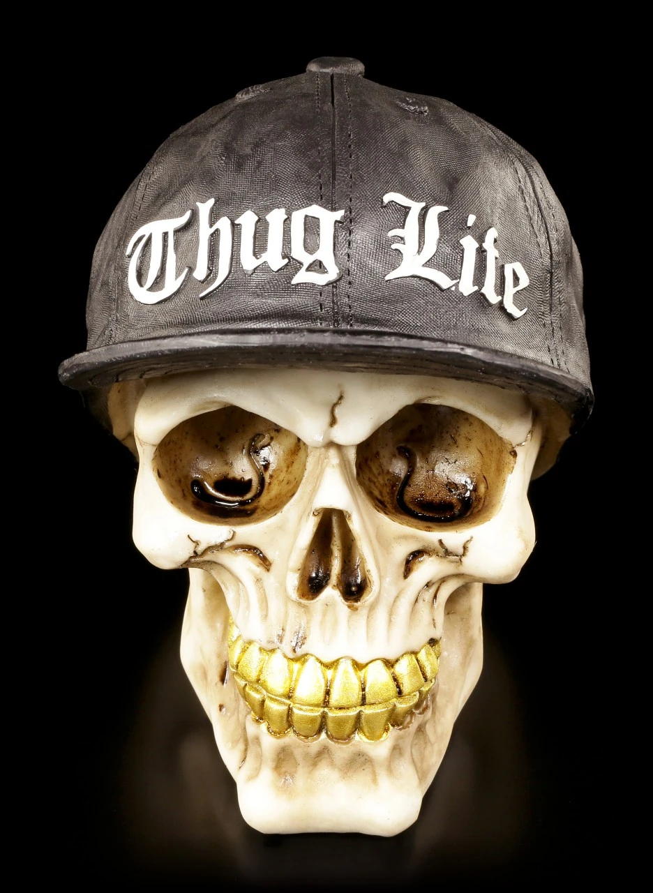 Gangster Totenkopf Mit Goldzähnen - Thug Life 8 Gangster Totenkopf Mit Goldzähnen - Thug Life – Bild 6