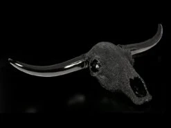 Wandrelief Büffel Schädel - Schwarze Noppen -Figurenmodell Geschäft Wandrelief Bueffel Schaedel Schwarze Noppen 3 1280x1280