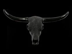 Wandrelief Büffel Schädel - Schwarze Noppen