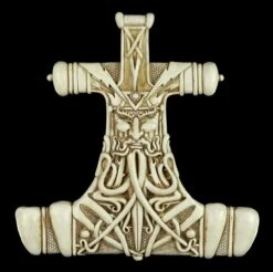 Wandrelief - Thors Hammer Mjolnir - Weiß