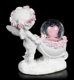 Weiße Cherub Figur Mit Schneekugel -Figurenmodell Geschäft Weisse Engel Figur Mit Schneekugel 3 1280x1280