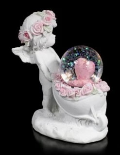Weiße Cherub Figur Mit Schneekugel -Figurenmodell Geschäft Weisse Engel Figur Mit Schneekugel 4 1280x1280