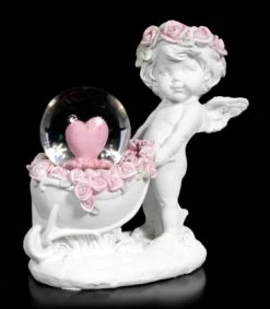 Weiße Cherub Figur Mit Schneekugel -Figurenmodell Geschäft Weisse Engel Figur Mit Schneekugel 6 1280x1280