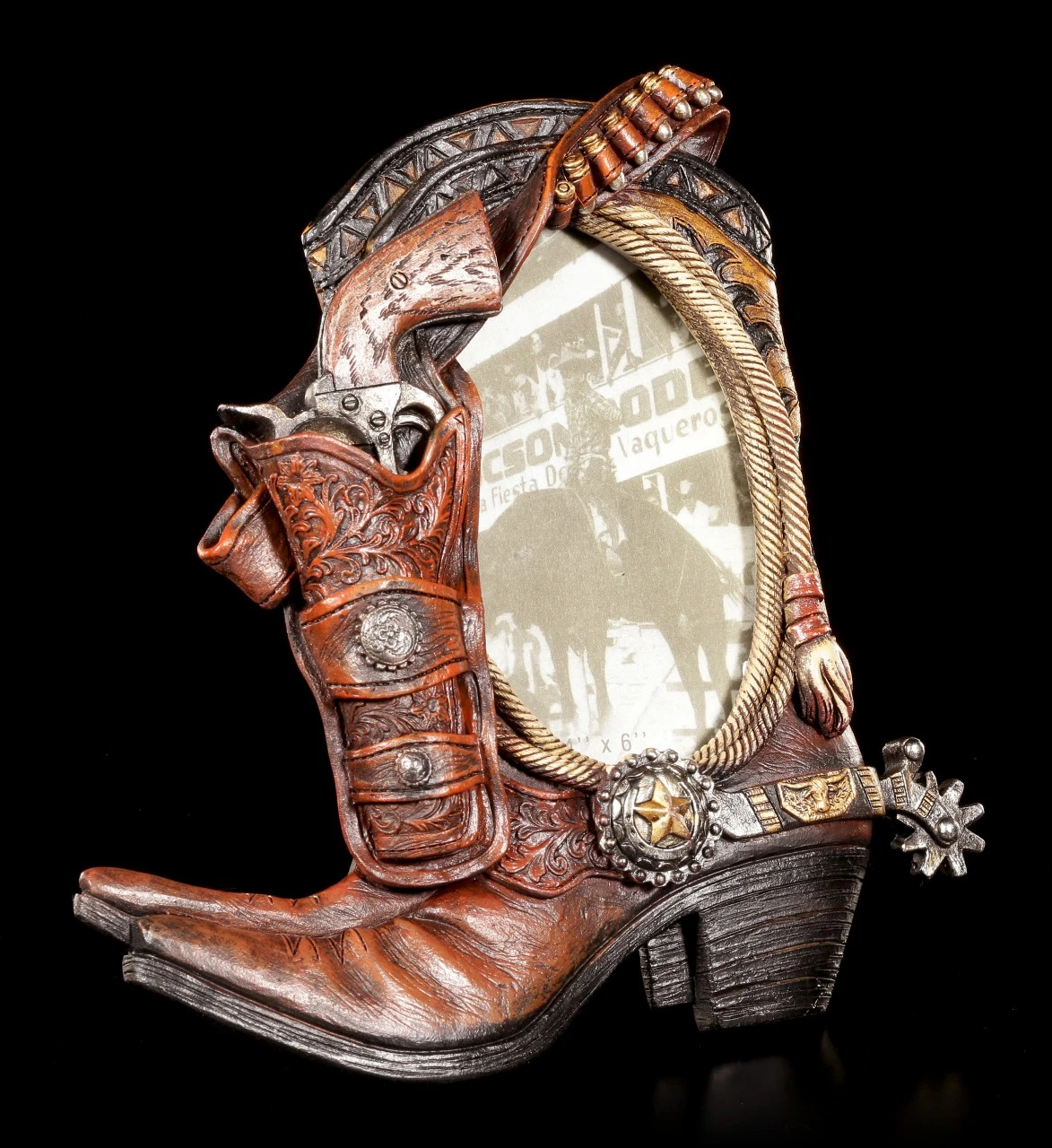 Wilder Westen Bilderrahmen - Pistole Mit Cowboy Stiefel 3 Wilder Westen Bilderrahmen - Pistole Mit Cowboy Stiefel