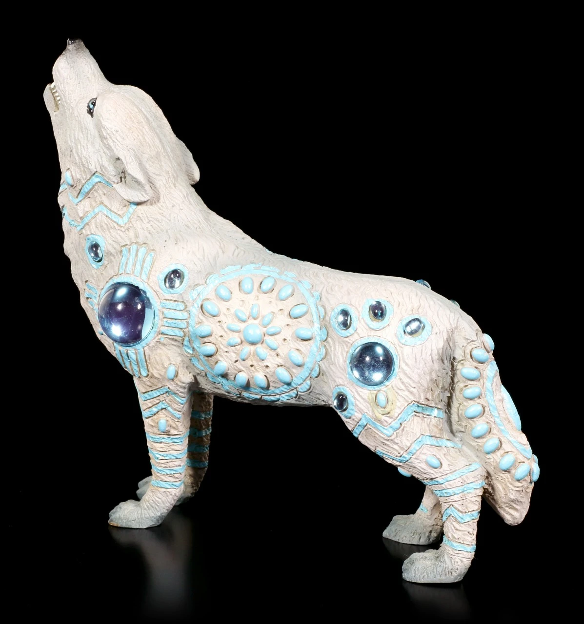 Wolf Spirit Figur - Indianer Türkis Mit Schmucksteinen 4 Wolf Spirit Figur - Indianer Türkis Mit Schmucksteinen – Bild 2