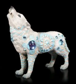 Wolf Spirit Figur - Indianer Türkis Mit Schmucksteinen