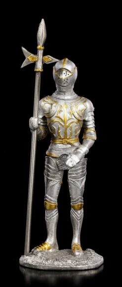 Zinn Ritter Figur Mit Hellebarde